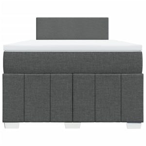 Κρεβάτι Boxspring με Στρώμα Σκούρο Γκρι 120x190 εκ Υφασμάτινο - Pakobazaar