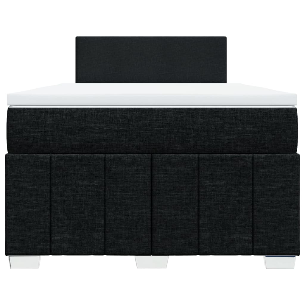 Κρεβάτι Boxspring με Στρώμα Μαύρο 120x190 εκ. Υφασμάτινο