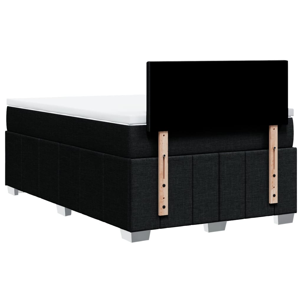 Κρεβάτι Boxspring με Στρώμα Μαύρο 120x190 εκ. Υφασμάτινο