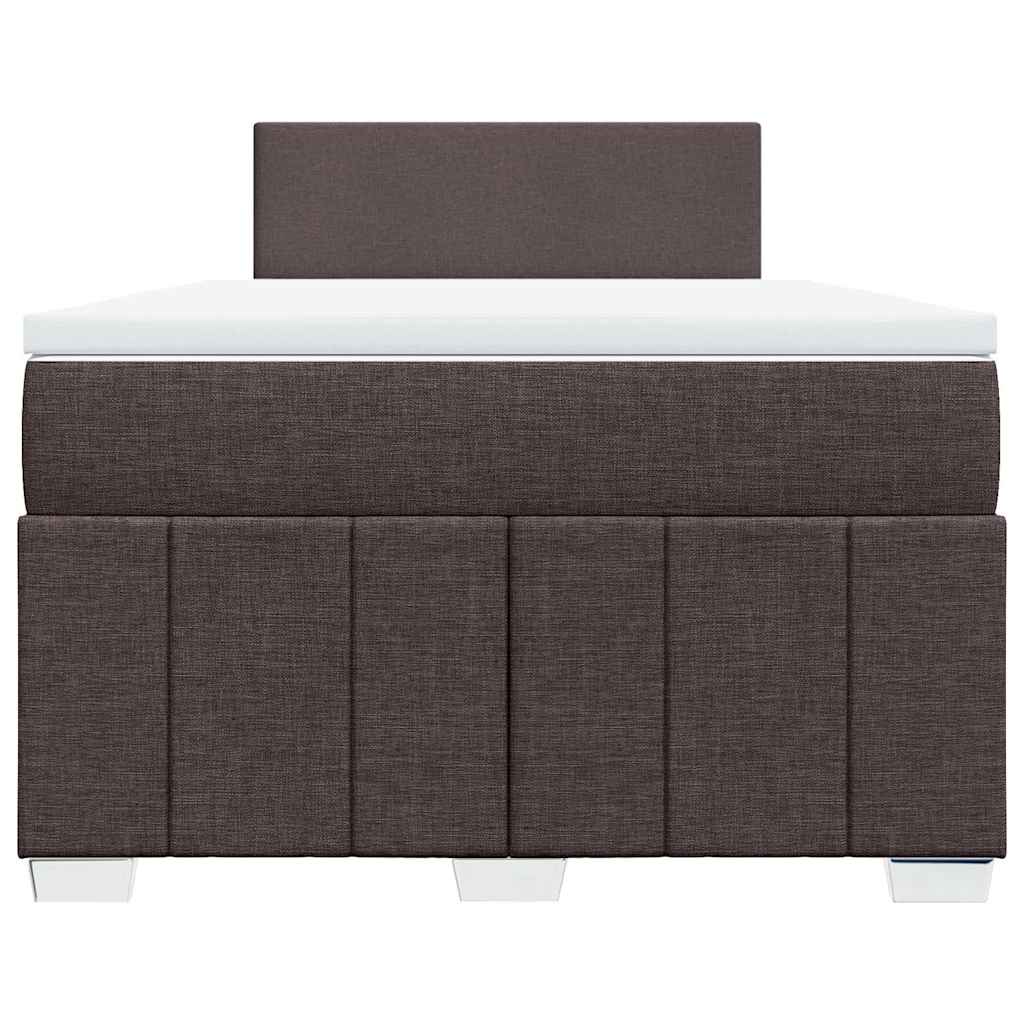 Κρεβάτι Boxspring με Στρώμα Σκούρο Καφέ 120x190 εκ Υφασμάτινο