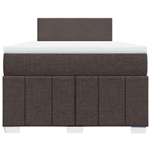 Κρεβάτι Boxspring με Στρώμα Σκούρο Καφέ 120x190 εκ Υφασμάτινο - Pakobazaar