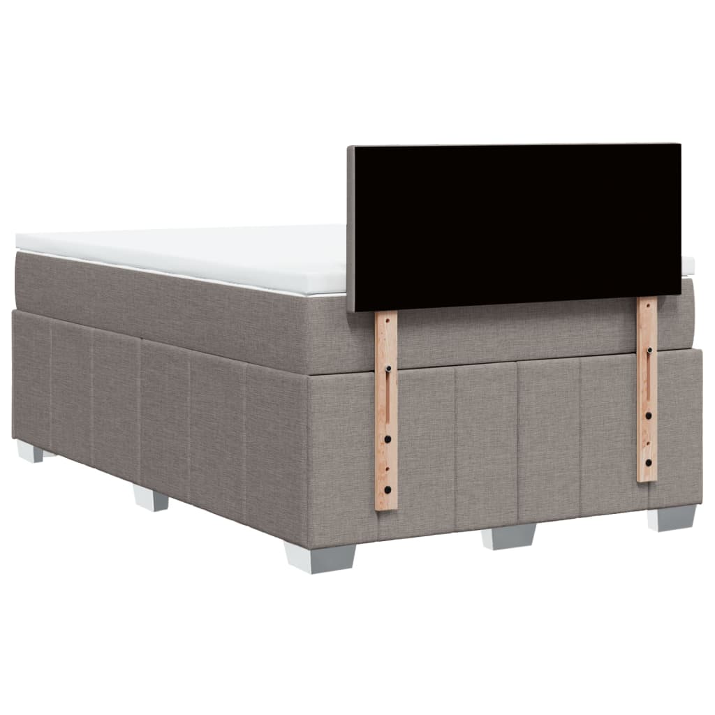 Κρεβάτι Boxspring με Στρώμα Taupe 120x190 εκ. Υφασμάτινο - Pakobazaar