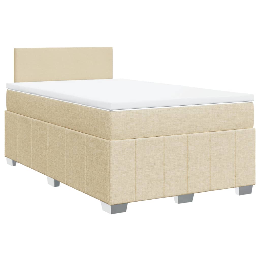 Κρεβάτι Boxspring με Στρώμα Κρεμ 120x190 εκ. Υφασμάτινο - Pakobazaar