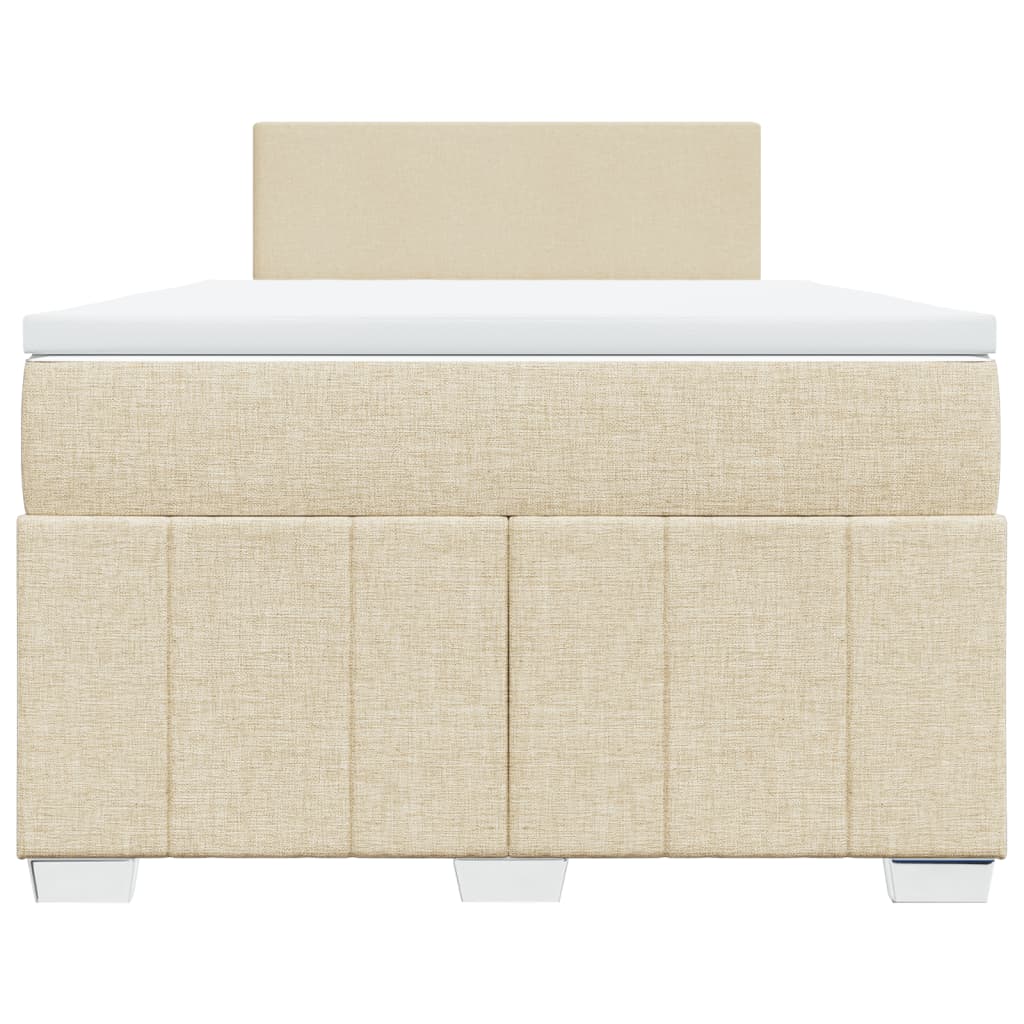 Κρεβάτι Boxspring με Στρώμα Κρεμ 120x190 εκ. Υφασμάτινο - Pakobazaar