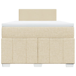 Κρεβάτι Boxspring με Στρώμα Κρεμ 120x190 εκ. Υφασμάτινο - Pakobazaar