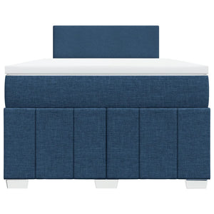 Κρεβάτι Boxspring με Στρώμα Μπλε 120x190 εκ. Υφασμάτινο - Pakobazaar