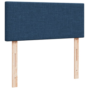 Κρεβάτι Boxspring με Στρώμα Μπλε 120x190 εκ. Υφασμάτινο - Pakobazaar