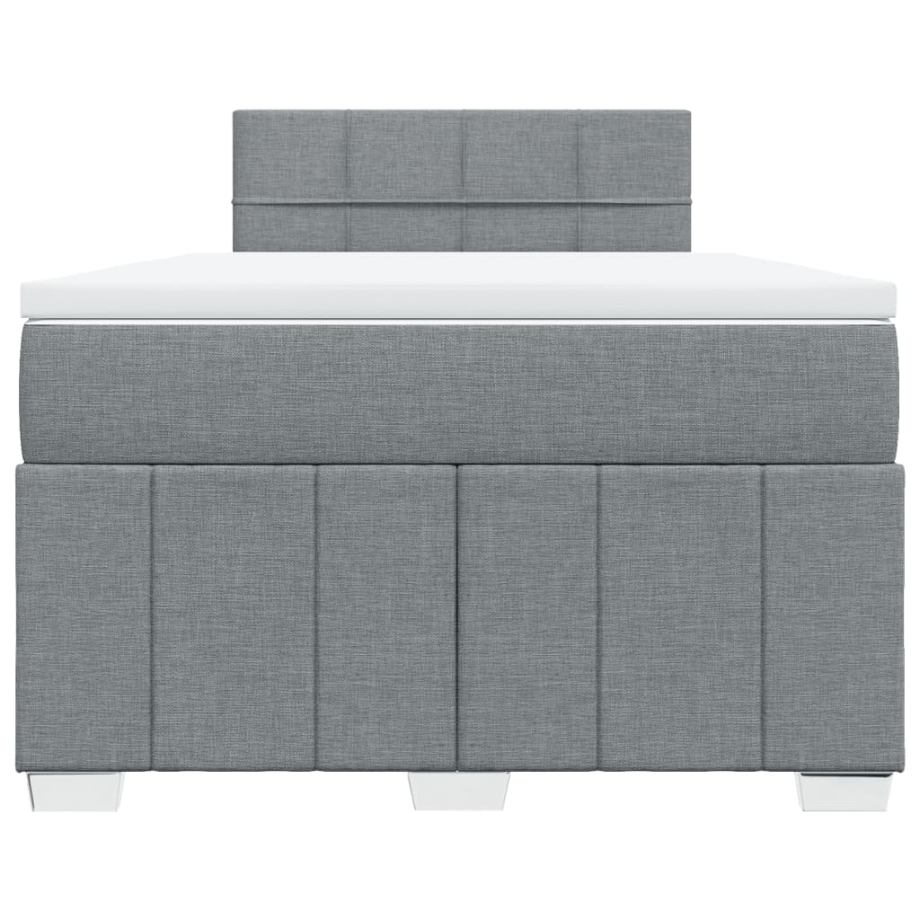 Κρεβάτι Boxspring με Στρώμα Ανοιχτό Γκρι 120x190 εκ. Υφασμάτινο - Pakobazaar