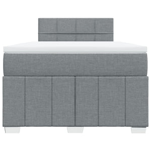 Κρεβάτι Boxspring με Στρώμα Ανοιχτό Γκρι 120x190 εκ. Υφασμάτινο - Pakobazaar