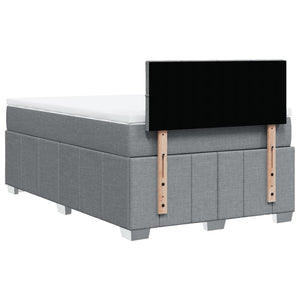 Κρεβάτι Boxspring με Στρώμα Ανοιχτό Γκρι 120x190 εκ. Υφασμάτινο - Pakobazaar