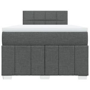 Κρεβάτι Boxspring με Στρώμα Σκούρο Γκρι 120x190 εκ Υφασμάτινο - Pakobazaar