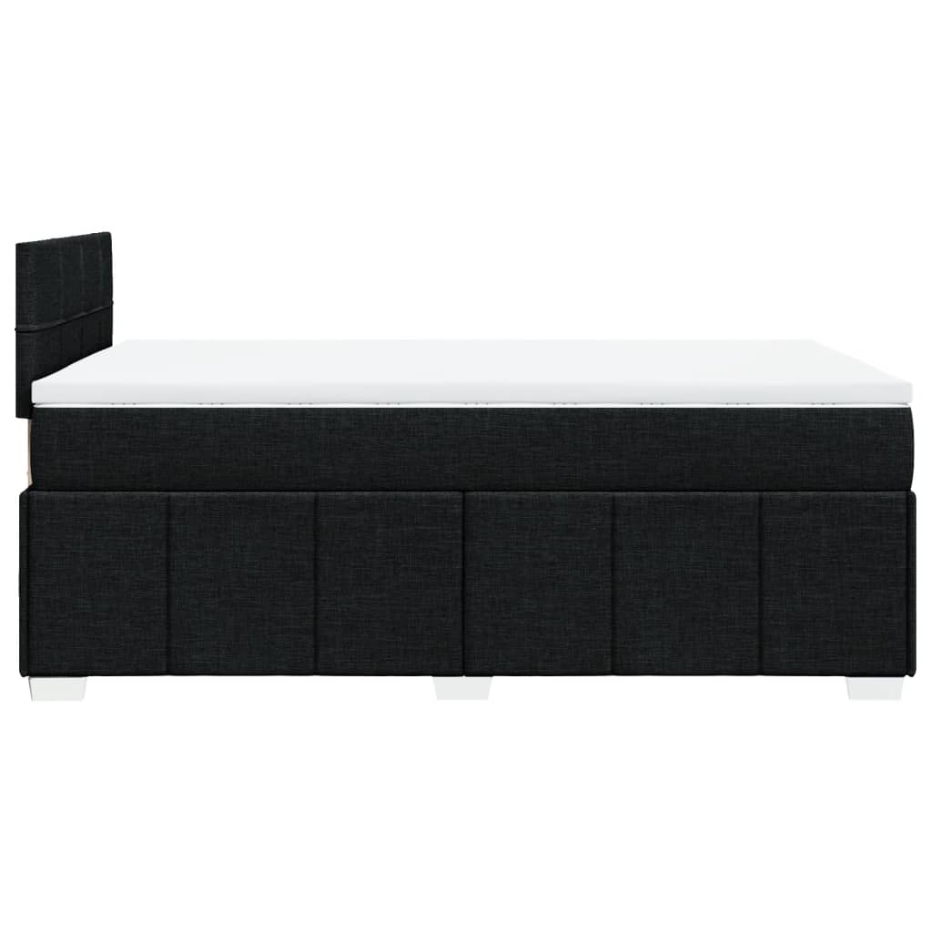 Κρεβάτι Boxspring με Στρώμα Μαύρο 120x190 εκ. Υφασμάτινο