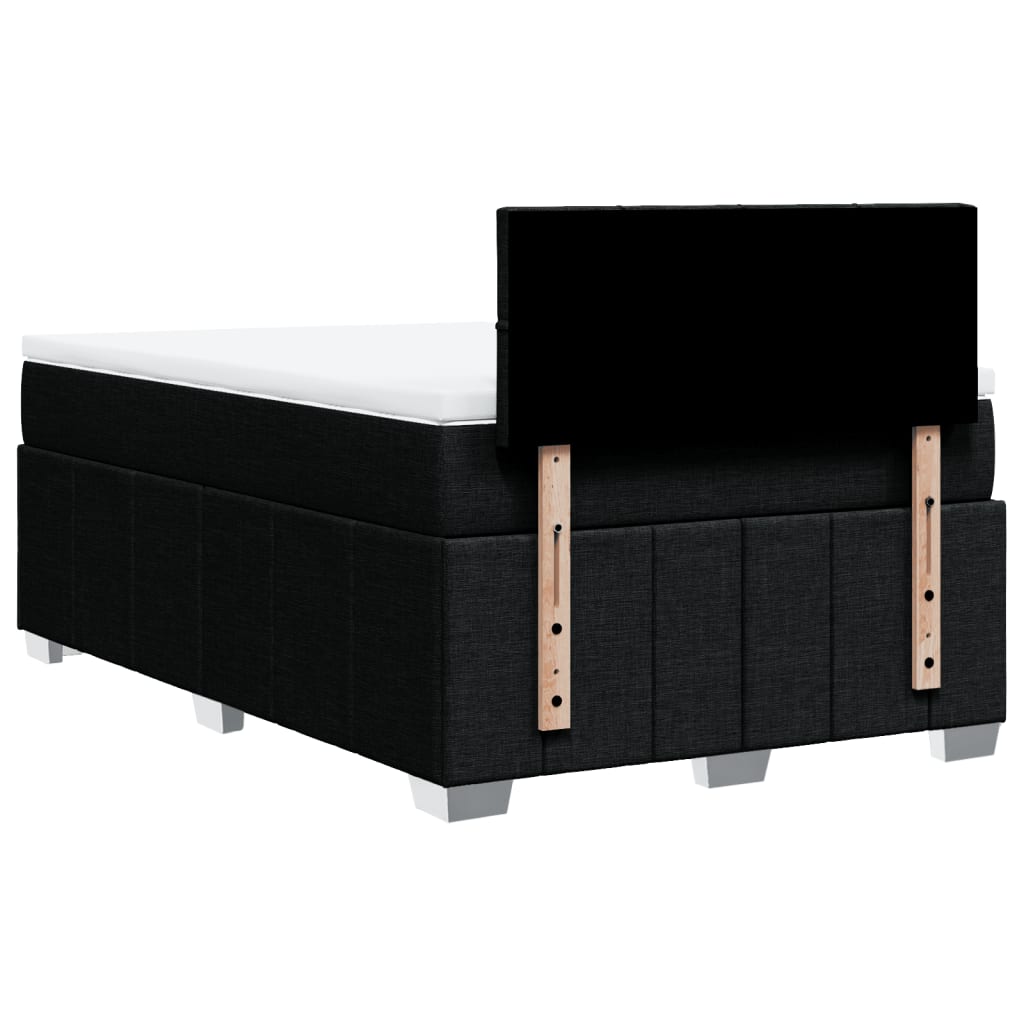 Κρεβάτι Boxspring με Στρώμα Μαύρο 120x190 εκ. Υφασμάτινο