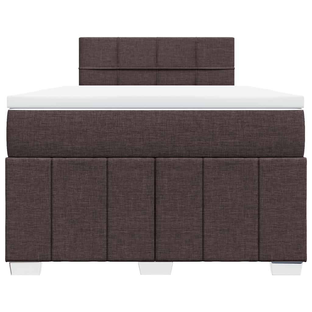 Κρεβάτι Boxspring με Στρώμα Σκούρο Καφέ 120x190 εκ Υφασμάτινο