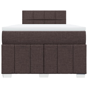 Κρεβάτι Boxspring με Στρώμα Σκούρο Καφέ 120x190 εκ Υφασμάτινο - Pakobazaar