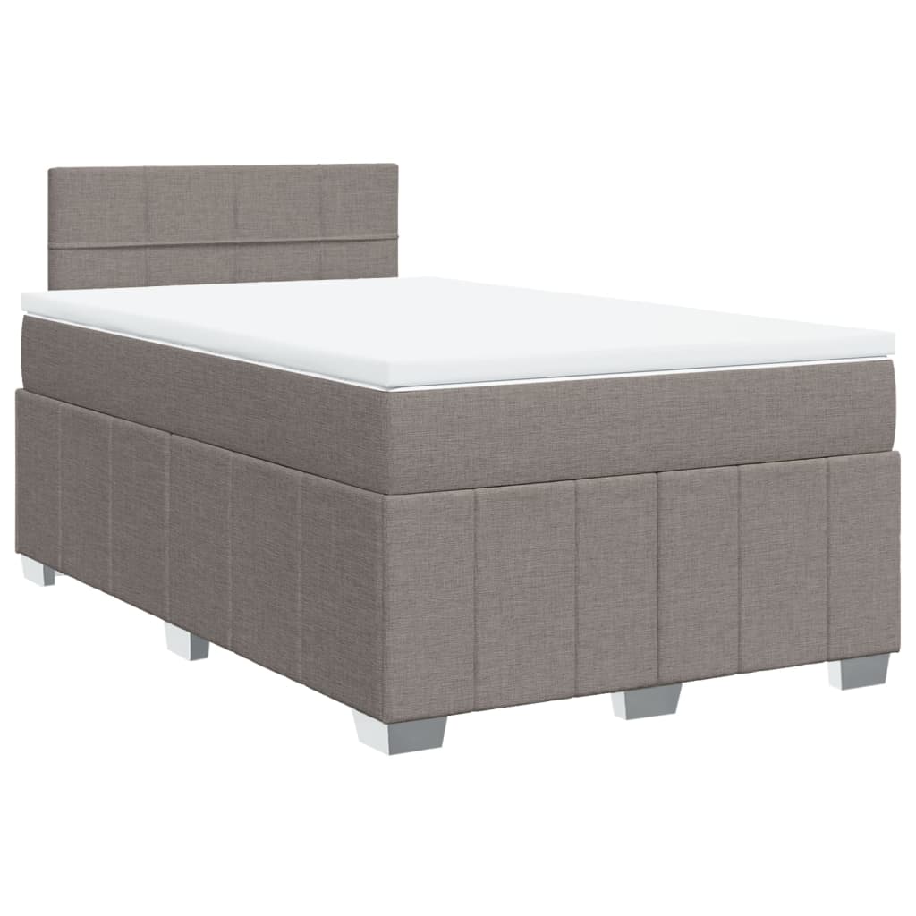 Κρεβάτι Boxspring με Στρώμα Taupe 120x190 εκ. Υφασμάτινο - Pakobazaar