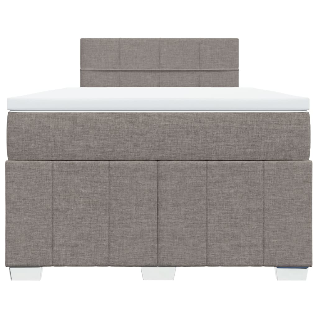 Κρεβάτι Boxspring με Στρώμα Taupe 120x190 εκ. Υφασμάτινο - Pakobazaar