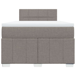 Κρεβάτι Boxspring με Στρώμα Taupe 120x190 εκ. Υφασμάτινο - Pakobazaar