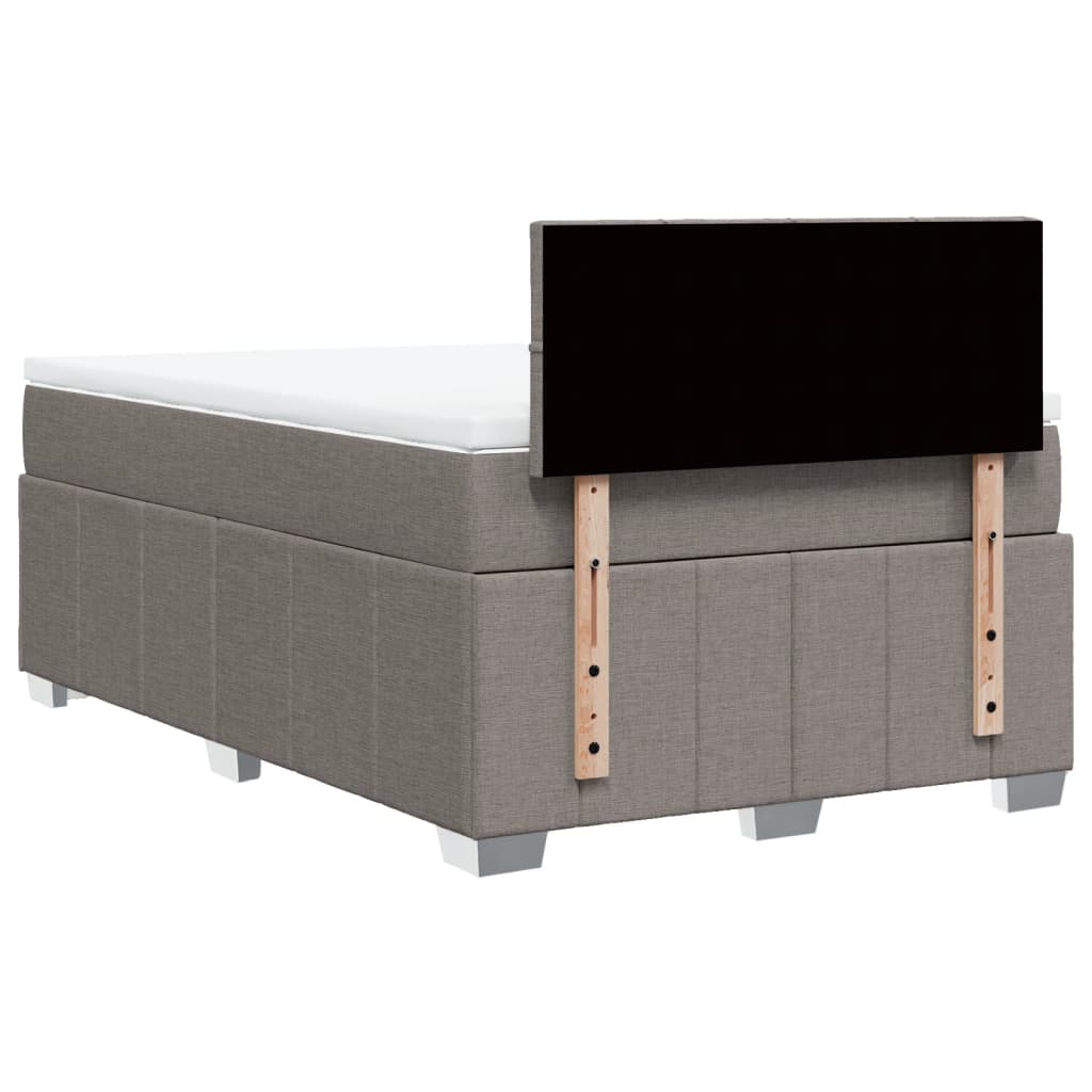 Κρεβάτι Boxspring με Στρώμα Taupe 120x190 εκ. Υφασμάτινο - Pakobazaar