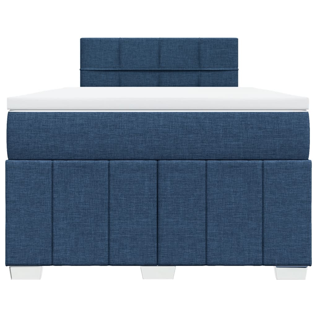 Κρεβάτι Boxspring με Στρώμα Μπλε 120x190 εκ. Υφασμάτινο