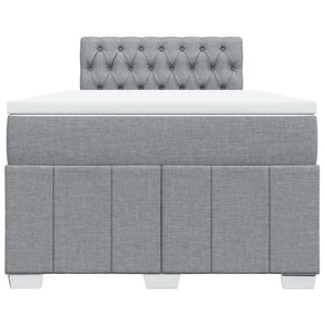 Κρεβάτι Boxspring με Στρώμα Ανοιχτό Γκρι 120x190 εκ. Υφασμάτινο - Pakobazaar
