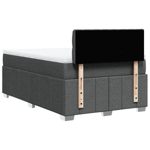 Κρεβάτι Boxspring με Στρώμα Σκούρο Γκρι 120x190 εκ Υφασμάτινο - Pakobazaar