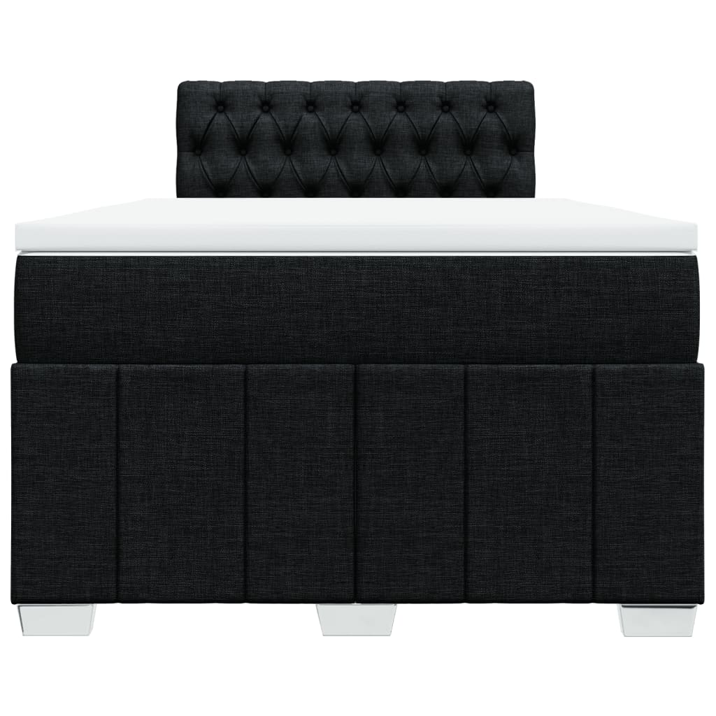 Κρεβάτι Boxspring με Στρώμα Μαύρο 120x190 εκ. Υφασμάτινο