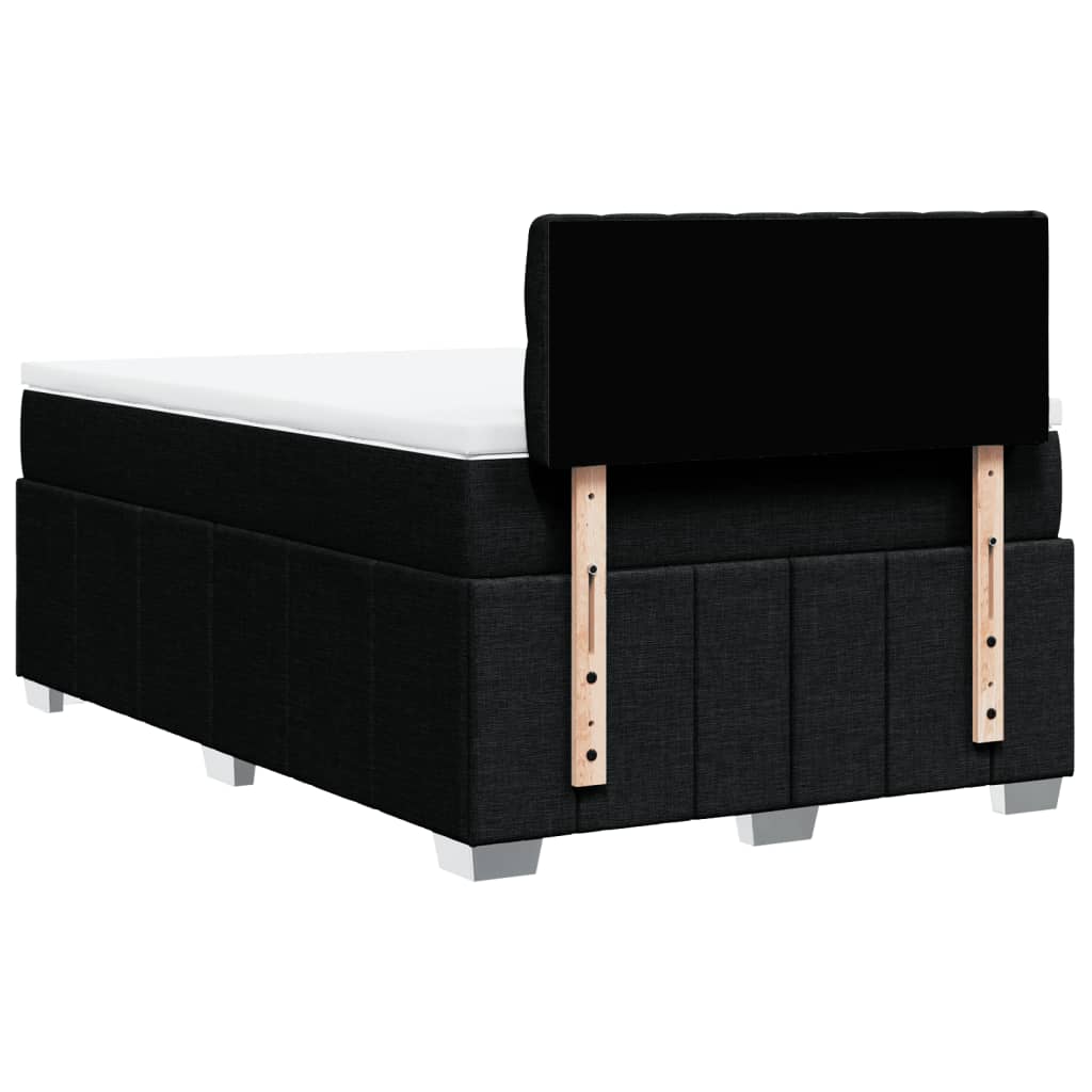 Κρεβάτι Boxspring με Στρώμα Μαύρο 120x190 εκ. Υφασμάτινο