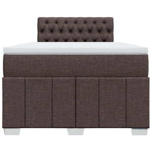 Κρεβάτι Boxspring με Στρώμα Σκούρο Καφέ 120x190 εκ Υφασμάτινο - Pakobazaar