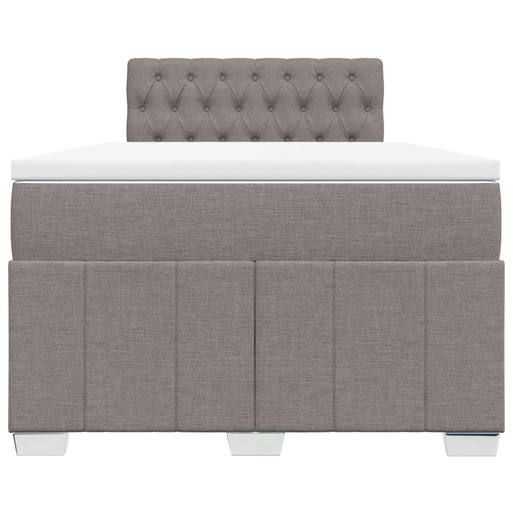 Κρεβάτι Boxspring με Στρώμα Taupe 120x190 εκ. Υφασμάτινο - Pakobazaar