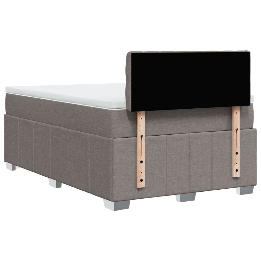 Κρεβάτι Boxspring με Στρώμα Taupe 120x190 εκ. Υφασμάτινο - Pakobazaar