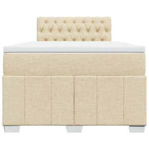 Κρεβάτι Boxspring με Στρώμα Κρεμ 120x190 εκ. Υφασμάτινο - Pakobazaar