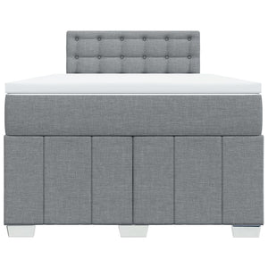 Κρεβάτι Boxspring με Στρώμα Ανοιχτό Γκρι 120x190 εκ. Υφασμάτινο - Pakobazaar