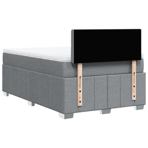 Κρεβάτι Boxspring με Στρώμα Ανοιχτό Γκρι 120x190 εκ. Υφασμάτινο - Pakobazaar