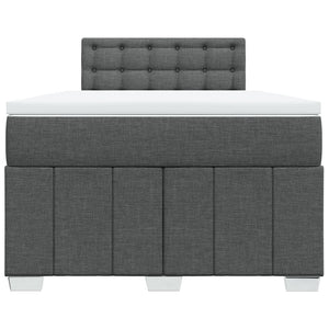 Κρεβάτι Boxspring με Στρώμα Σκούρο Γκρι 120x190 εκ Υφασμάτινο - Pakobazaar