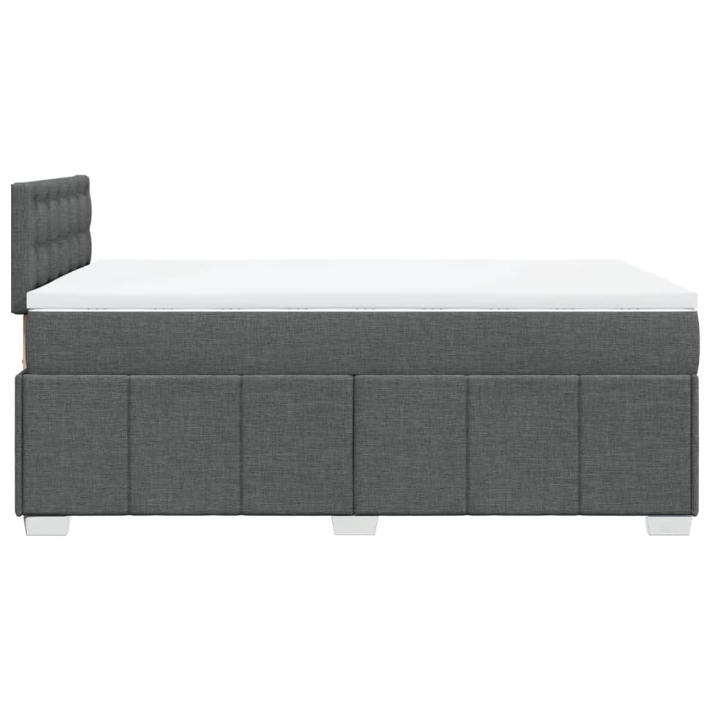 Κρεβάτι Boxspring με Στρώμα Σκούρο Γκρι 120x190 εκ Υφασμάτινο