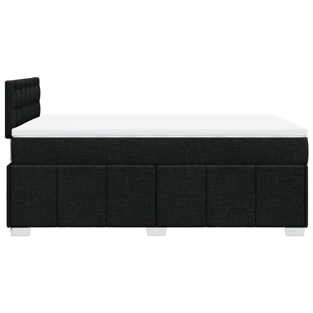 Κρεβάτι Boxspring με Στρώμα Μαύρο 120x190 εκ. Υφασμάτινο - Pakobazaar
