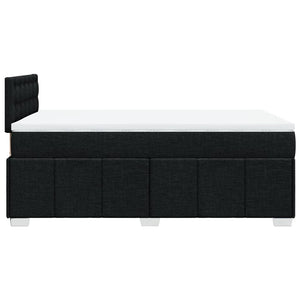 Κρεβάτι Boxspring με Στρώμα Μαύρο 120x190 εκ. Υφασμάτινο - Pakobazaar
