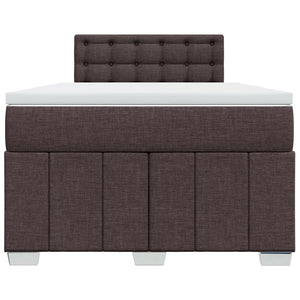 Κρεβάτι Boxspring με Στρώμα Σκούρο Καφέ 120x190 εκ Υφασμάτινο - Pakobazaar