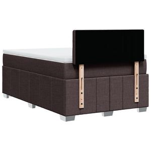 Κρεβάτι Boxspring με Στρώμα Σκούρο Καφέ 120x190 εκ Υφασμάτινο - Pakobazaar