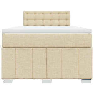 Κρεβάτι Boxspring με Στρώμα Κρεμ 120x190 εκ. Υφασμάτινο - Pakobazaar
