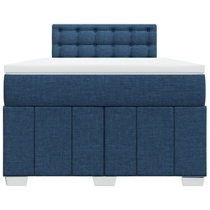 Κρεβάτι Boxspring με Στρώμα Μπλε 120x190 εκ. Υφασμάτινο - Pakobazaar