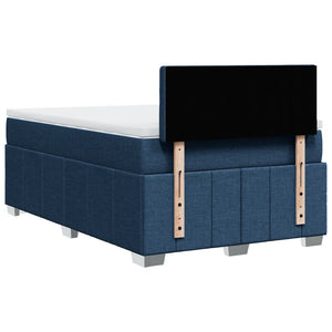 Κρεβάτι Boxspring με Στρώμα Μπλε 120x190 εκ. Υφασμάτινο - Pakobazaar