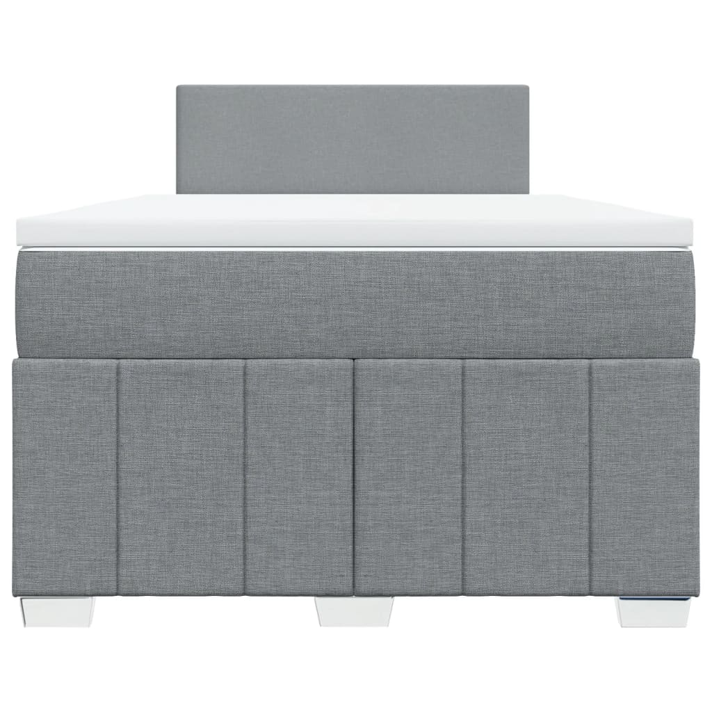 Κρεβάτι Boxspring με Στρώμα Ανοιχτό Γκρι 120x200 εκ. Υφασμάτινο - Pakobazaar