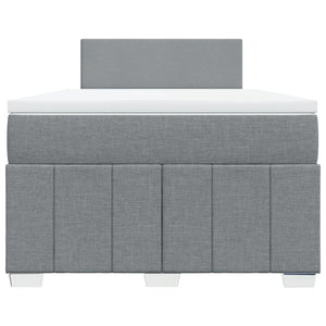 Κρεβάτι Boxspring με Στρώμα Ανοιχτό Γκρι 120x200 εκ. Υφασμάτινο - Pakobazaar