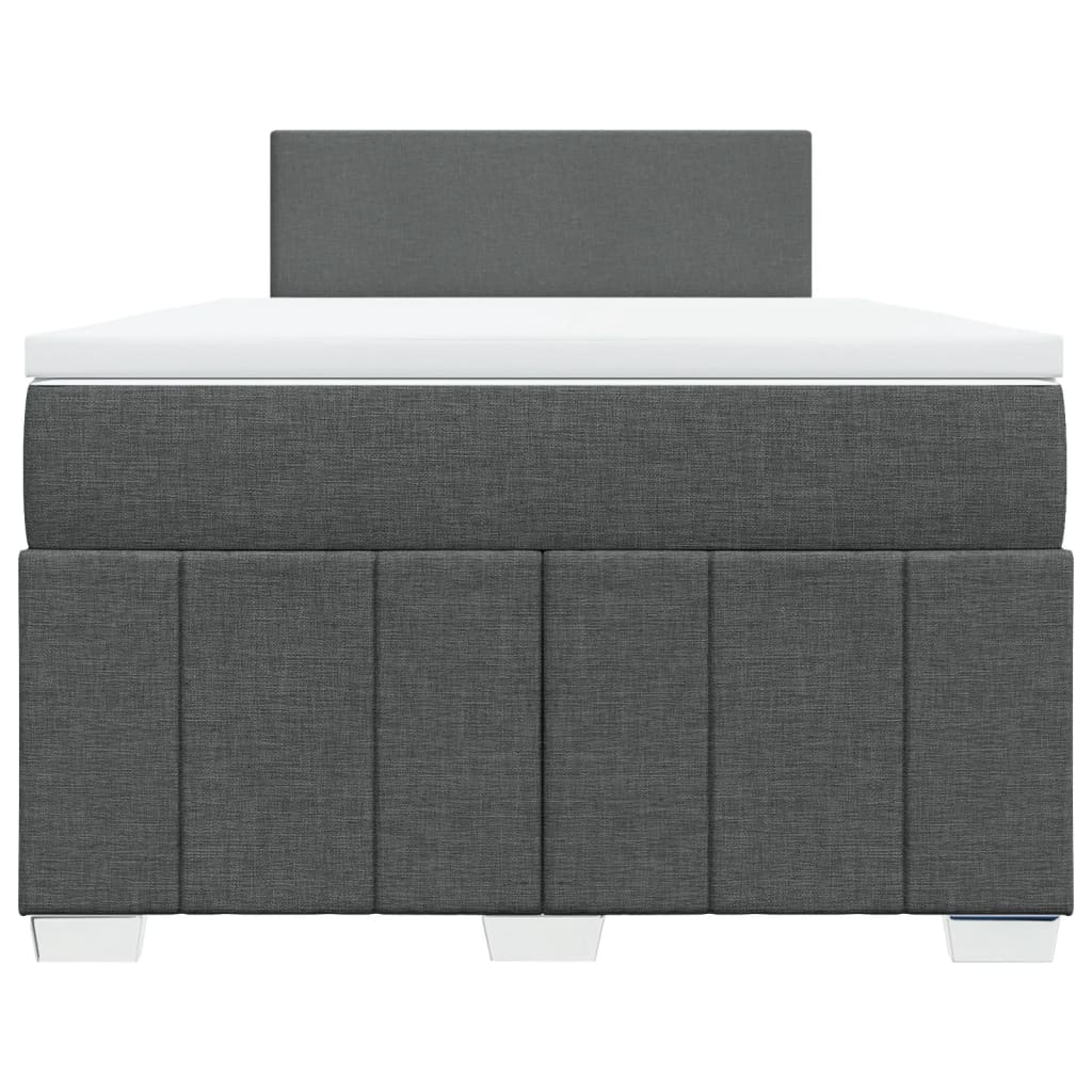 Κρεβάτι Boxspring με Στρώμα Σκούρο Γκρι 120x200 εκ. Υφασμάτινο - Pakobazaar