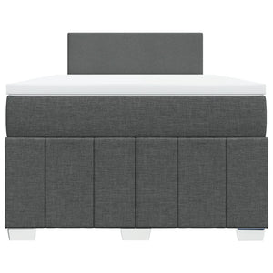 Κρεβάτι Boxspring με Στρώμα Σκούρο Γκρι 120x200 εκ. Υφασμάτινο - Pakobazaar