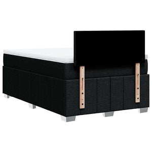 Κρεβάτι Boxspring με Στρώμα Μαύρο 120x200 εκ. Υφασμάτινο - Pakobazaar