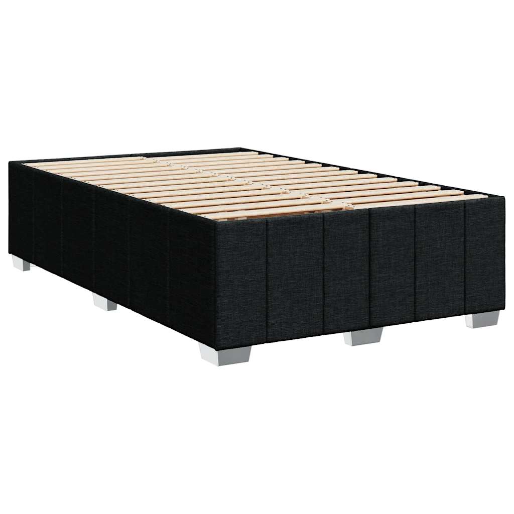 Κρεβάτι Boxspring με Στρώμα Μαύρο 120x200 εκ. Υφασμάτινο - Pakobazaar
