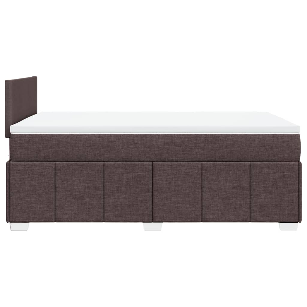 Κρεβάτι Boxspring με Στρώμα Σκούρο Καφέ 120x200 εκ. Υφασμάτινο - Pakobazaar